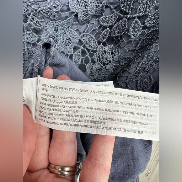 Abercrombie & Fitch Crochet Overlay Mini Dress with Tie Straps Womens XL - Picture 4 of 12